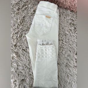 LILLY PULITZER South Ocean Skinny Crop Jeans With Fringe Jeans Size 00